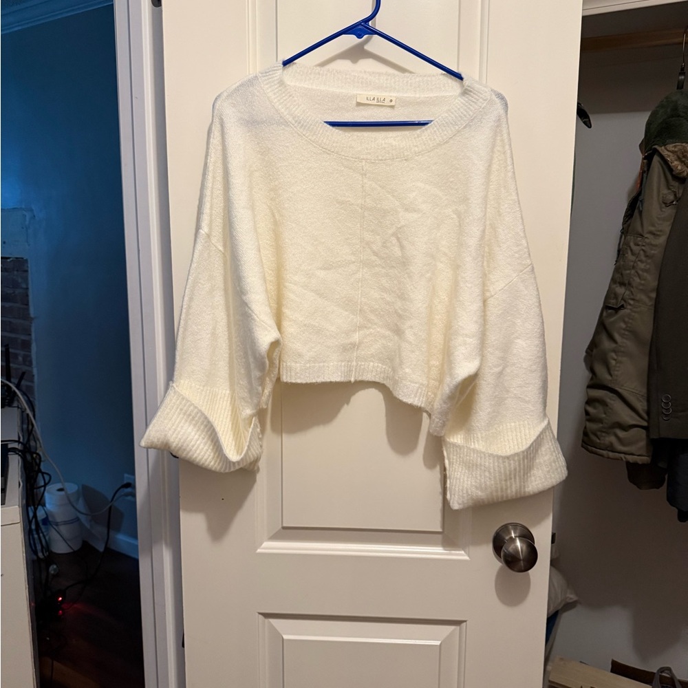 White Cropped Sweater